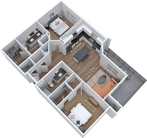 Floor plan B3 Two Bedroom