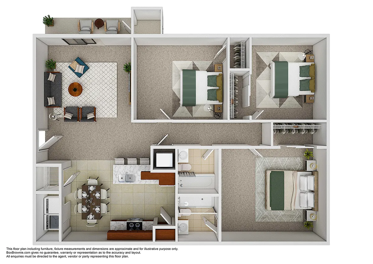 Floor plan 3 Bedroom, 2 Bathroom