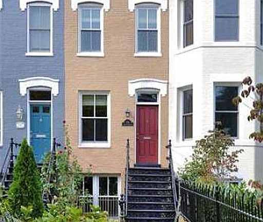 Building facade and garden