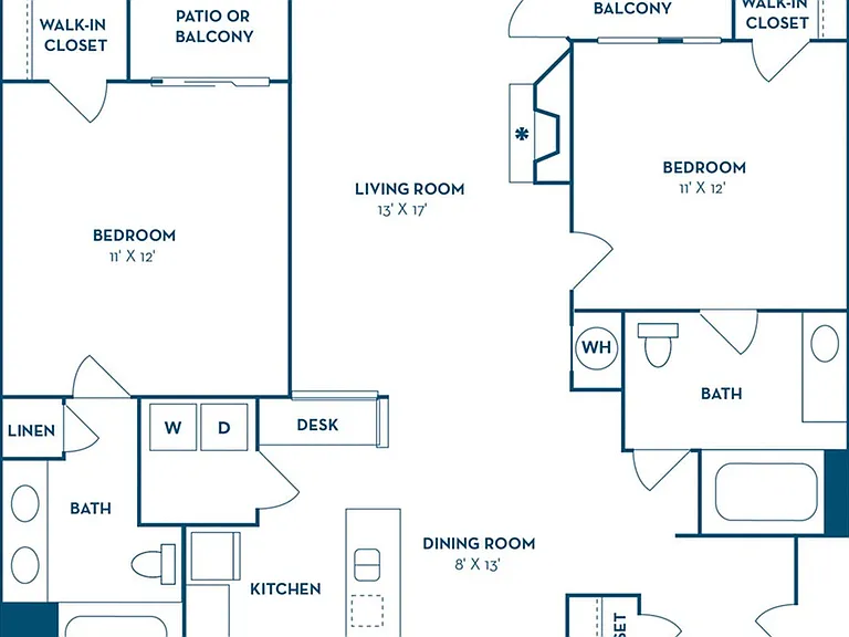 2 Bedroom | 2 Bath | 1206 SF 2 Bedroom | 2 Bath | 1206 SF