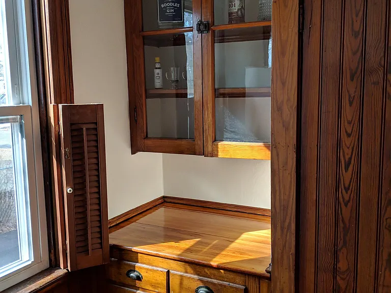 Built-in liquor/china cabinet in dining room