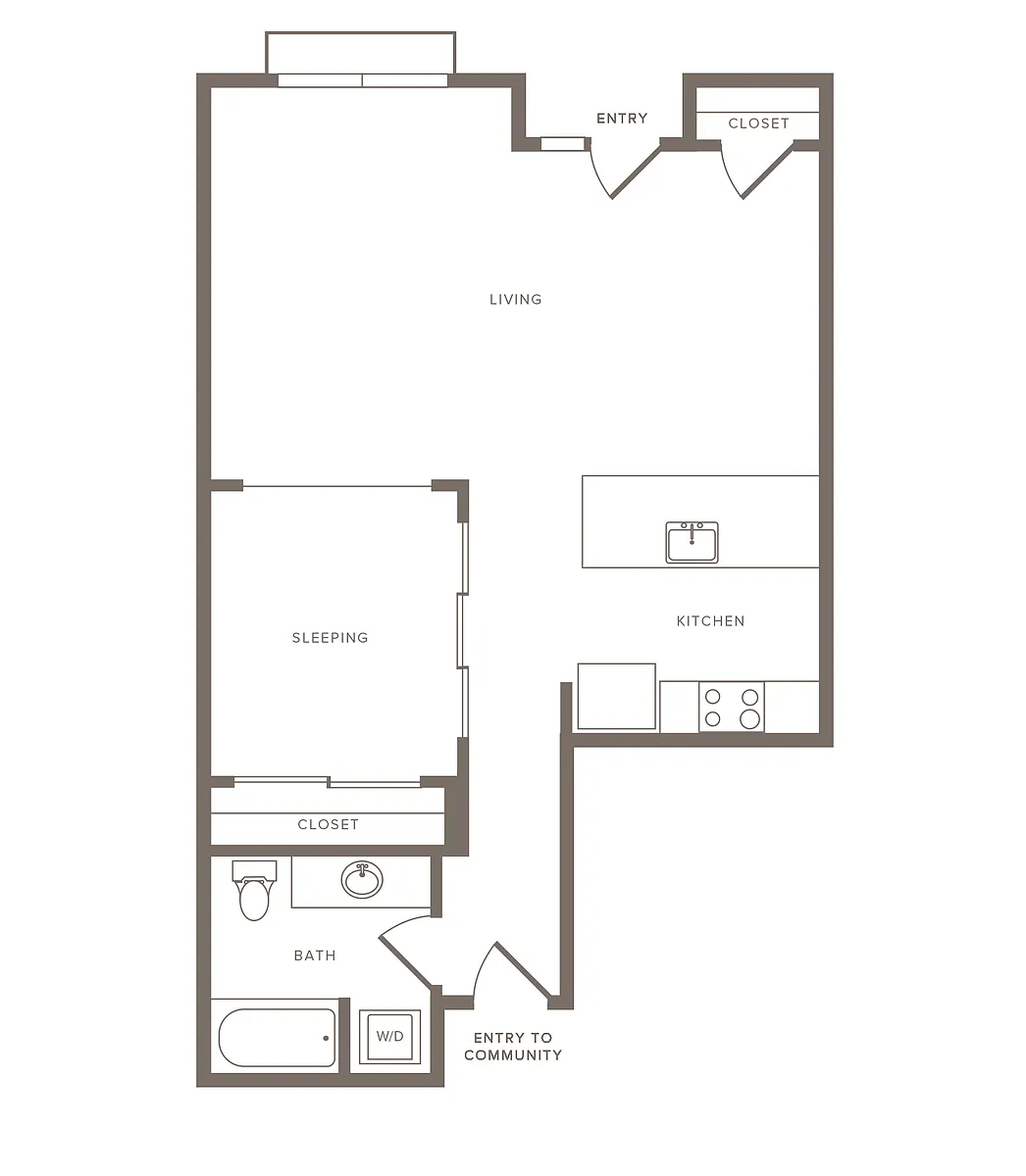 Floor plan A16 Open 1x1 Live/Work