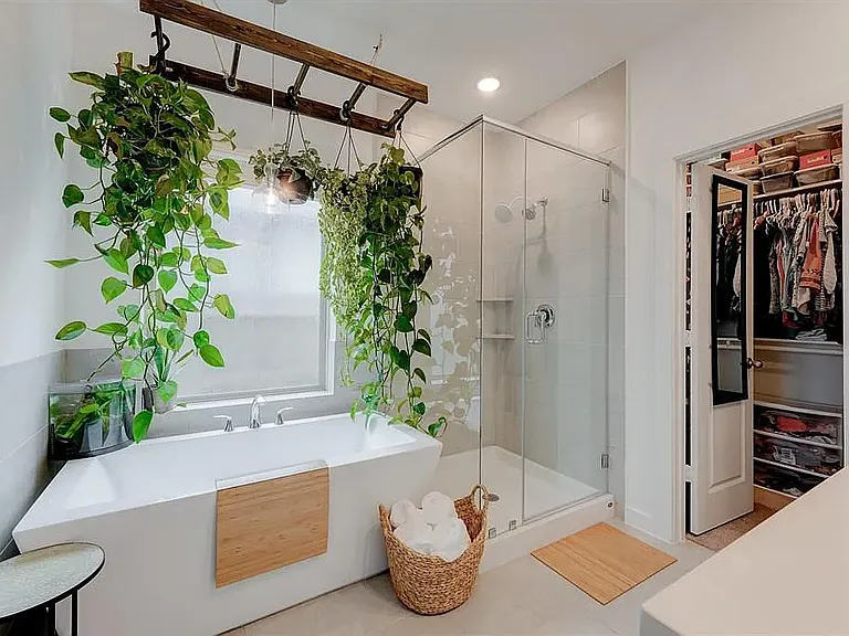This is a place you can unwind! Soak in the tub and enjoy the peace provided by this amazing bathroom