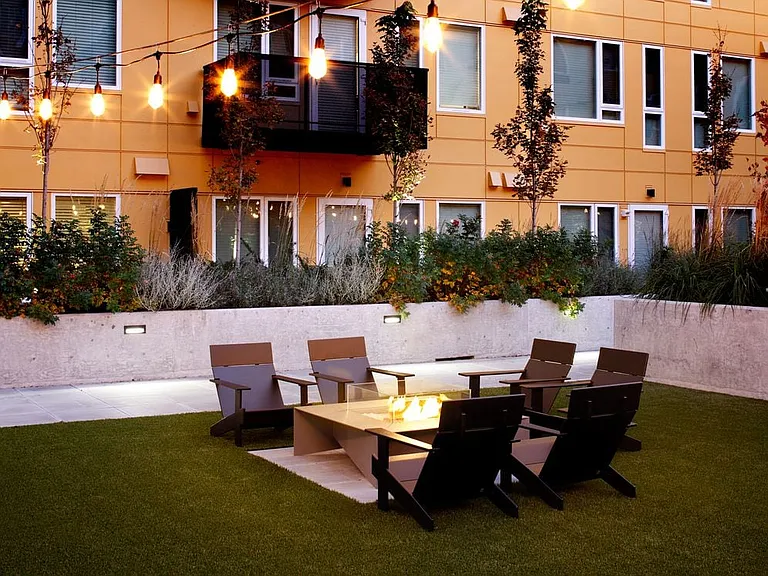 Courtyard with fireplace