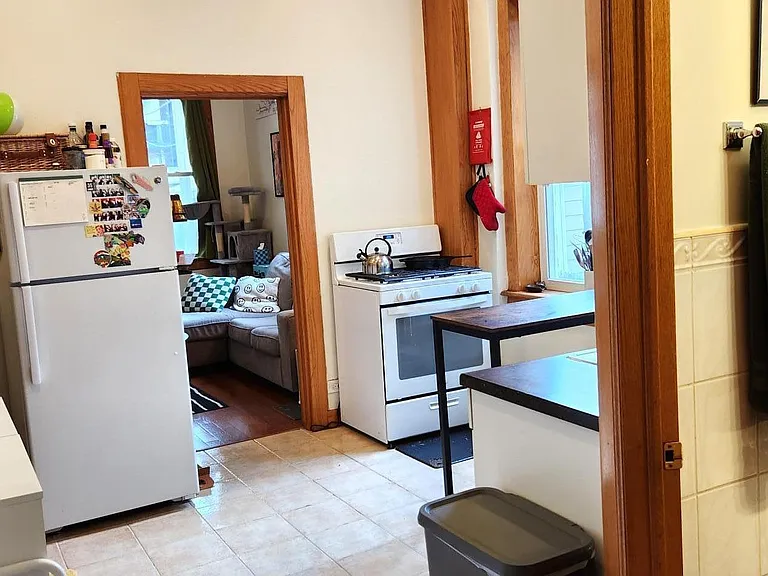 Kitchen and entrance to living room