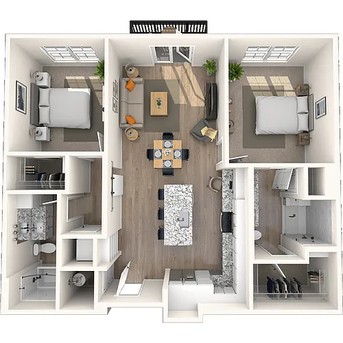Floor plan Traditional 2x2 1080-1181 SF-FP