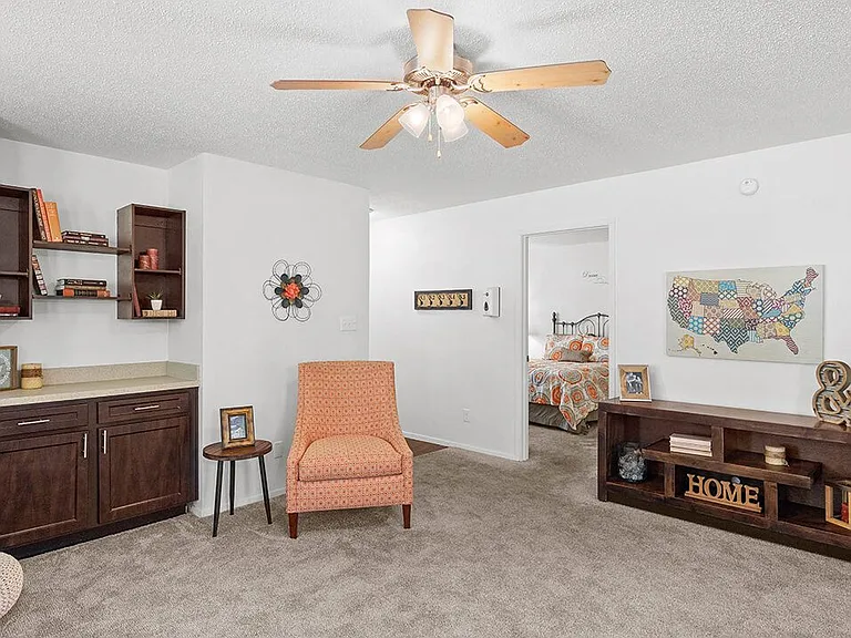 Living Room with Built in Bookcases
