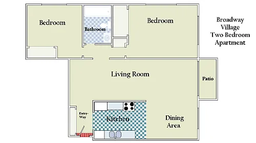 Floor plan Two Bedroom North