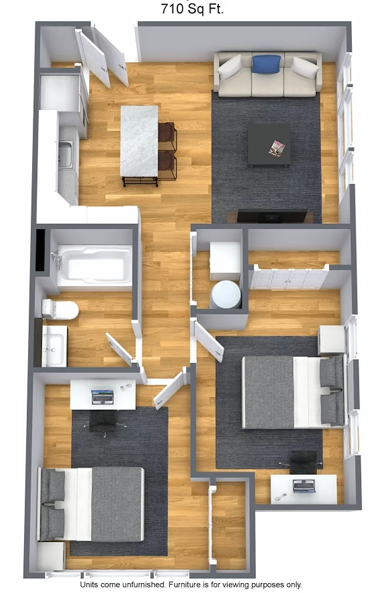 Floor plan Two Bedroom One Bath