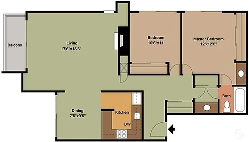 Floor plan Latham - 2 Bedroom