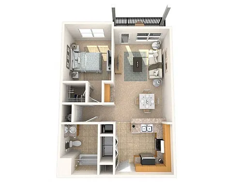Floor plan One Bedroom One Bath