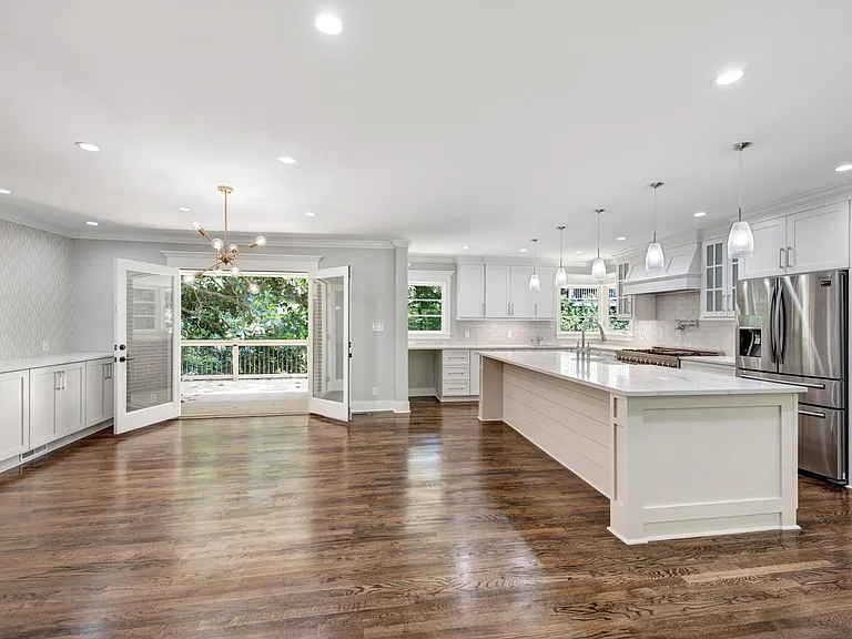 Dining goes outdoors to large porch