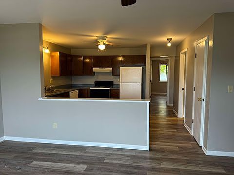 View from living room to kitchen and hallway