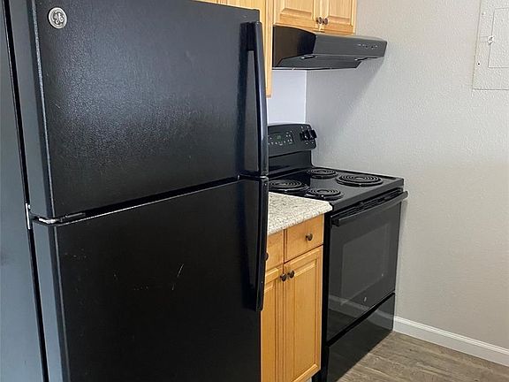 Kitchen has new counters and floors