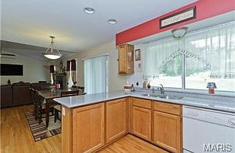 Large kitchen window offers lots of natural light