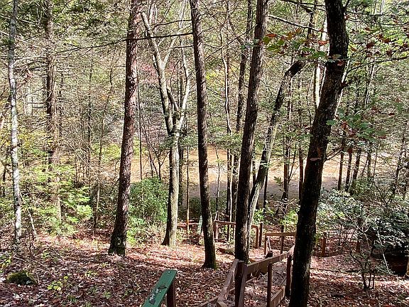 Looking down to the water