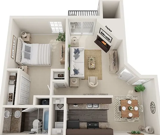 One Bedroom, 720 sqft, Balcony, Fireplace, Vaulted Ceilings, Full-Sized Washer/Dryer Connections One Bedroom, 720 sqft, Balcony, Fireplace, Vaulted Ceilings, Full-Sized Washer/Dryer Connections