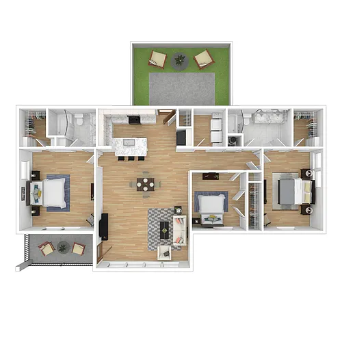 Floor plan 3BR Cottage