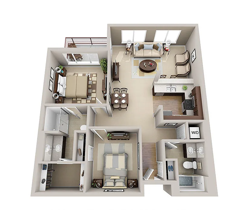 Floor plan 2X2 B