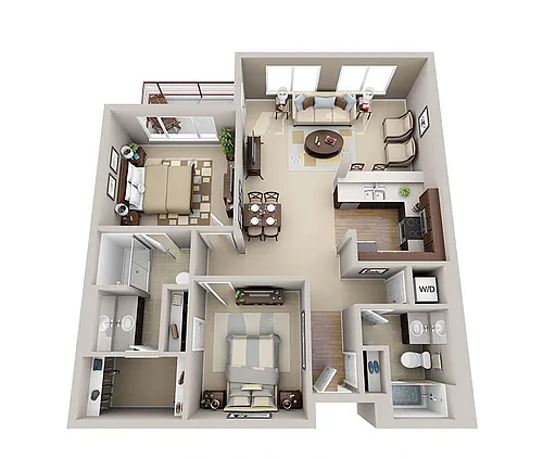 Floor plan 2X2 B