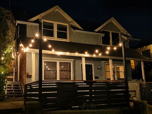 Garden lights at night