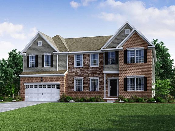 Elevation B Partial Brick and Stone with 2 Car Garage