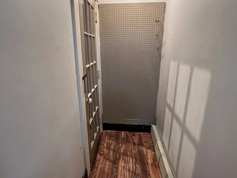 Hallway to back-door and storage area
