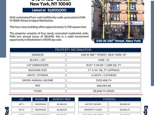 546 W 188th Street, New York (Manhattan), NY 10040