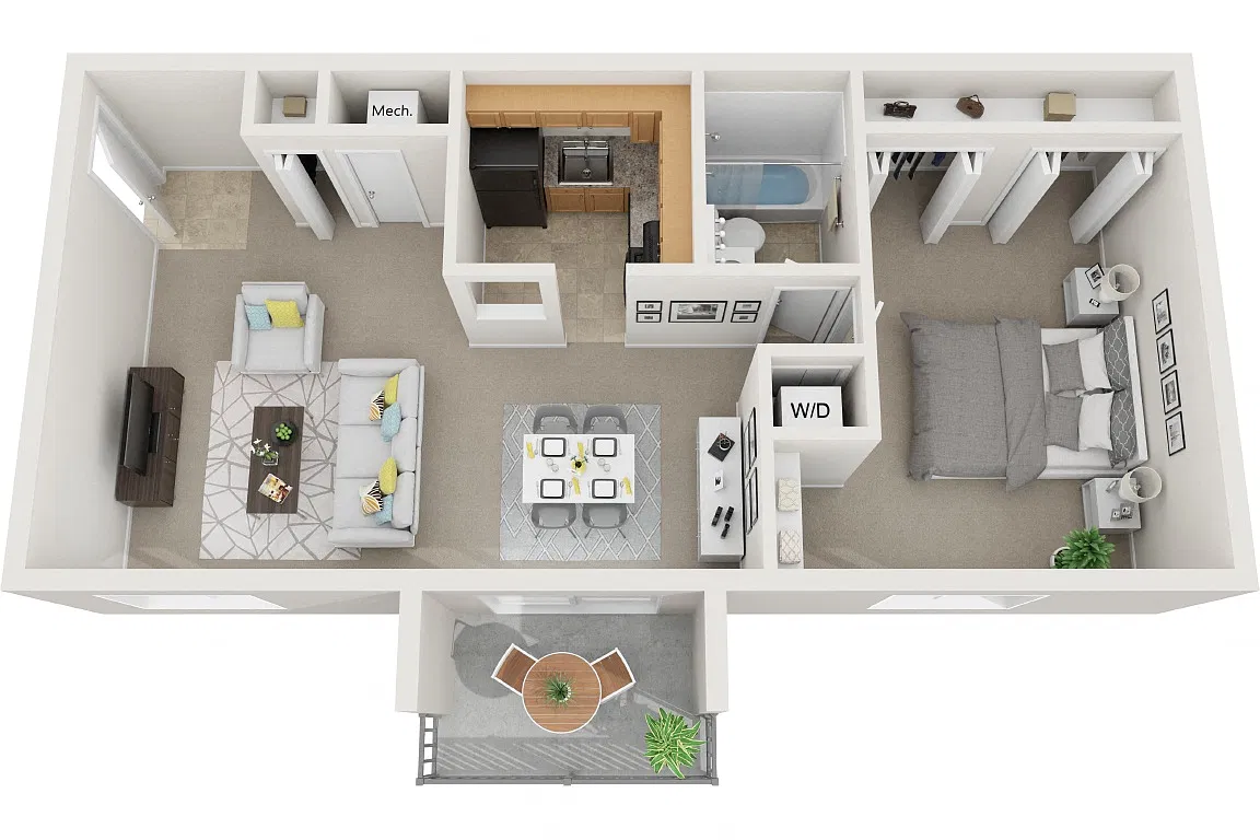 Floor plan 1 Bedroom 1 Bath