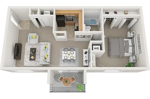 Floor plan 1 Bedroom 1 Bath