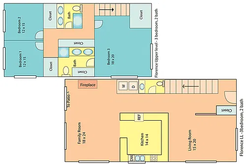 Floor plan 3 bed Townhouse
