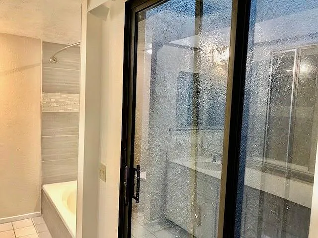 Slider in master bathroom