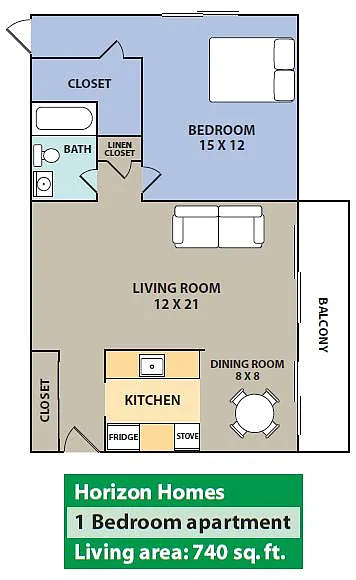 Floor plan Studio including all utilities