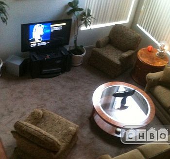 Living room with Cathedral Ceilings