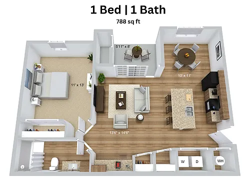 Floor plan 1 Bedroom