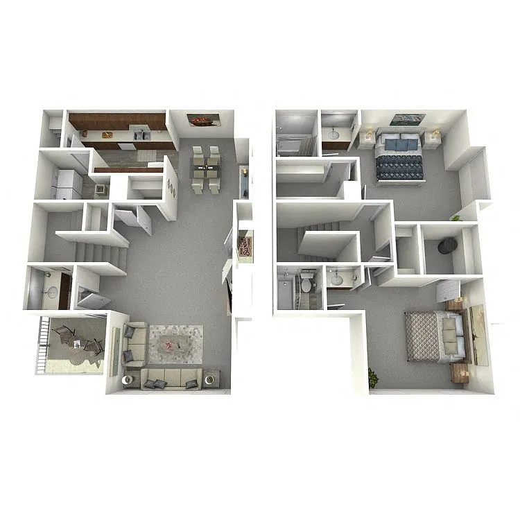 Floor plan Ridgeway - 2 Bed, 2.5 Bath Townhome