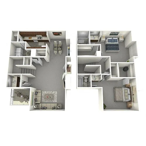 Floor plan Ridgeway - 2 Bed, 2.5 Bath Townhome