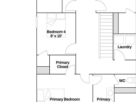 Second Floor 4th Bedroom Upgrade Option