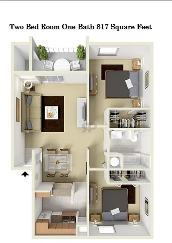 Floor plan 817 Sq Ft