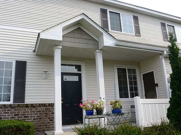 Front entry with porch. 