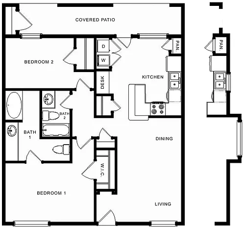 Floor plan B2 2x2 Flat
