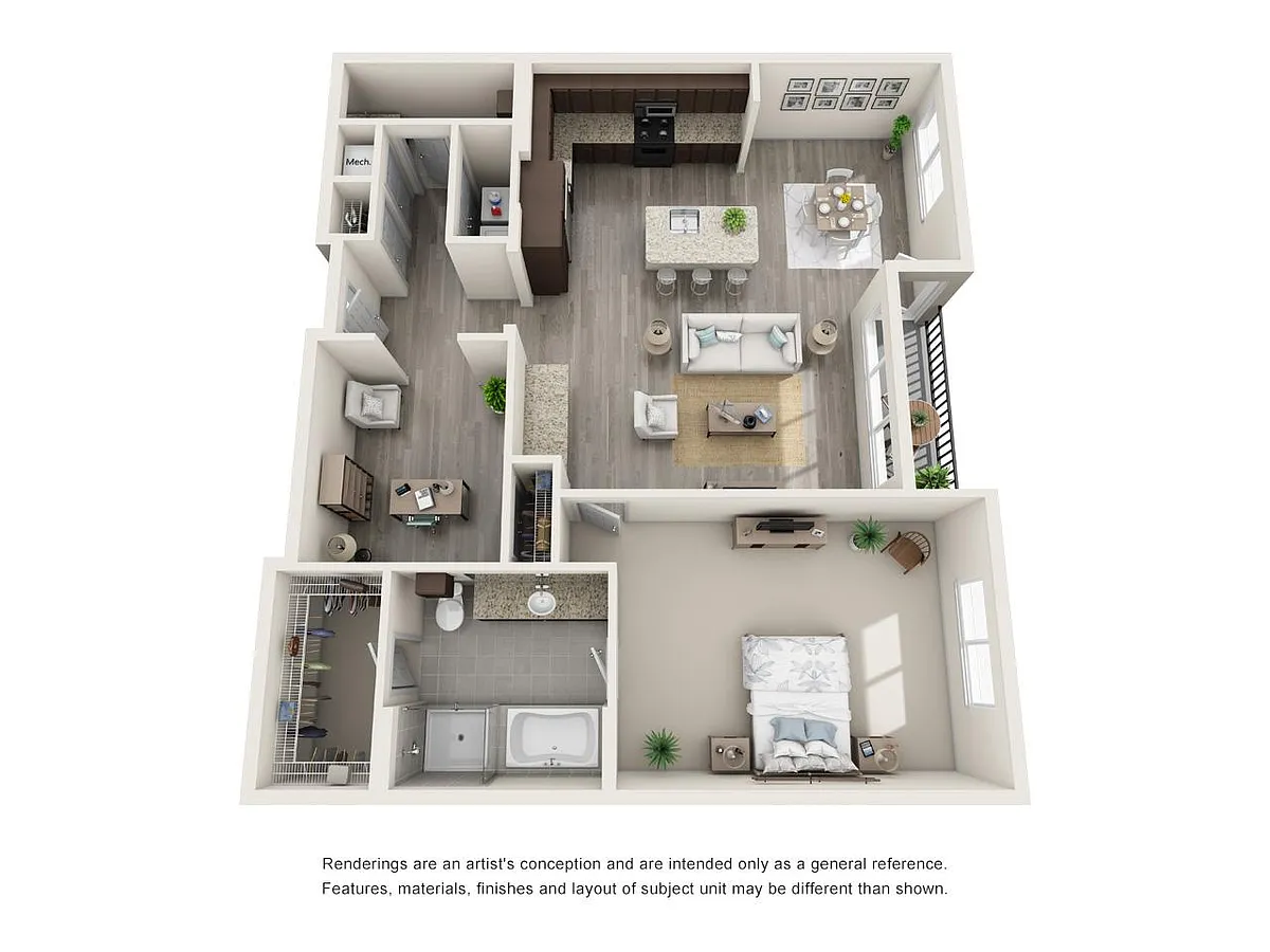 Floor plan Glimmer with Study 1x1