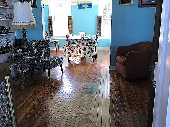 Living room and dining room