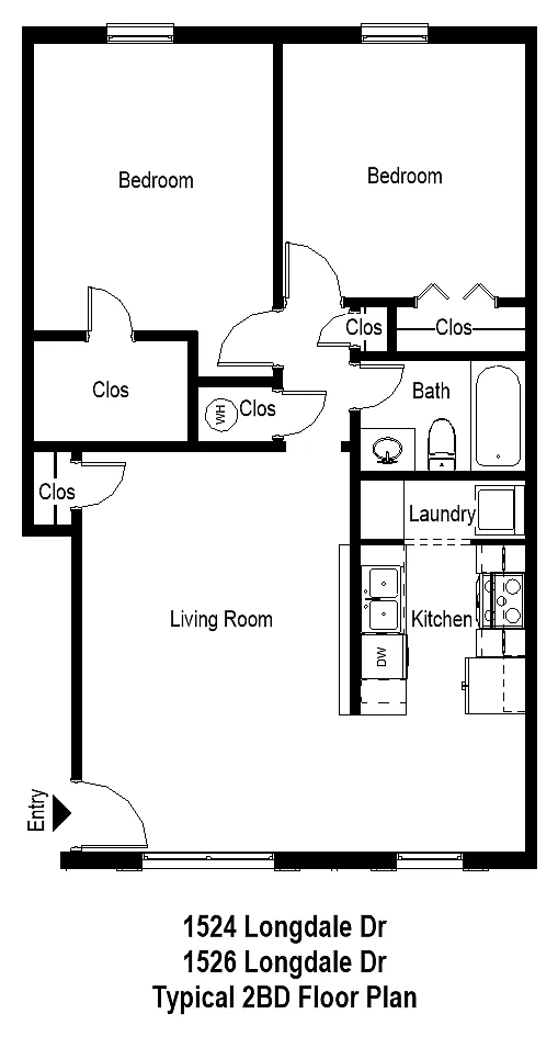 Floor plan 2BD 1BA Standard