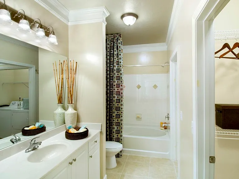 Bathroom with White Counter