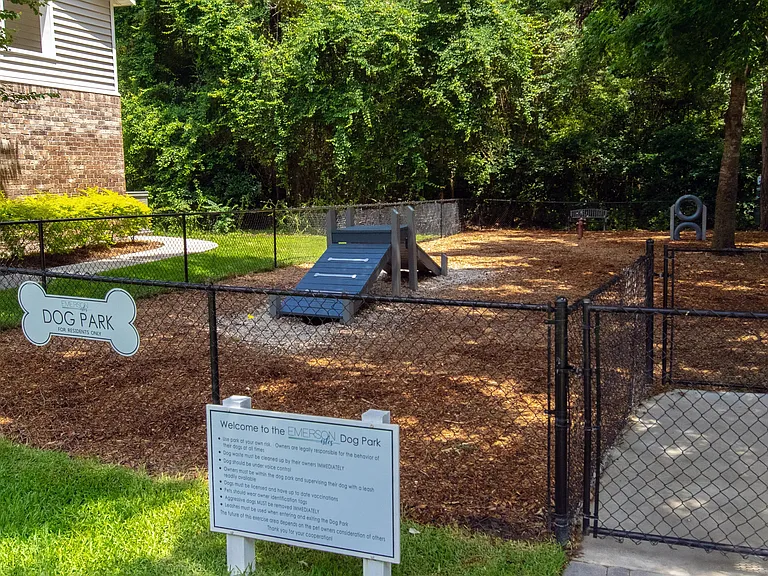 Let your pup conquer our canine obstacle course at Emerson Isles. Every jump and climb adds to the excitement of off-leash play in our Bark Park.