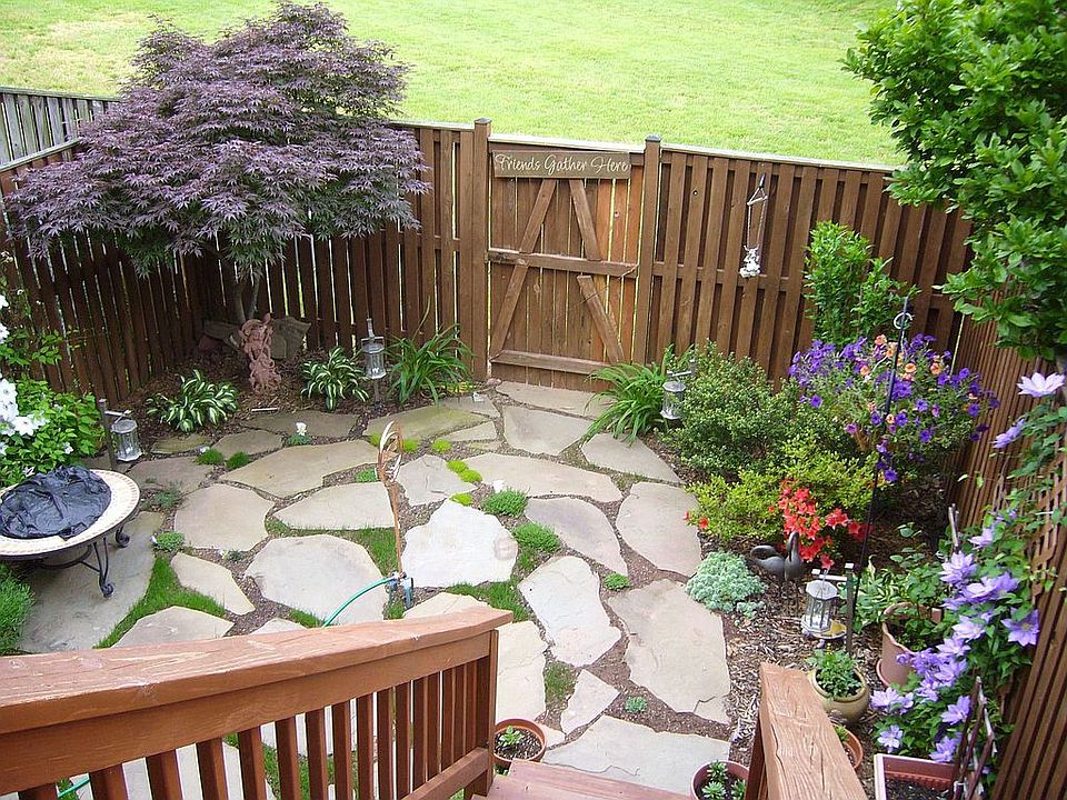 Deck stair down to patio