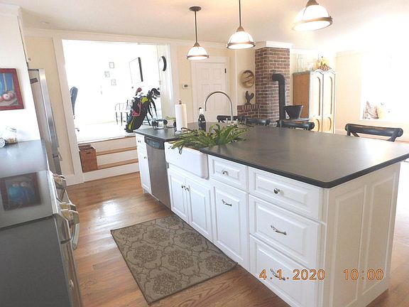 kitchen with step up to office.