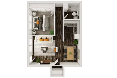 Floor plan 1 Bedroom Traditional