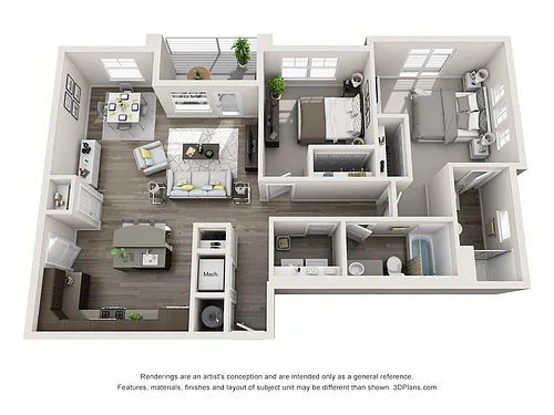 Floor plan 2x2 BHI
